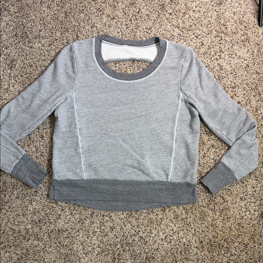 good hYOUman Gray Open Back Sweatshirt